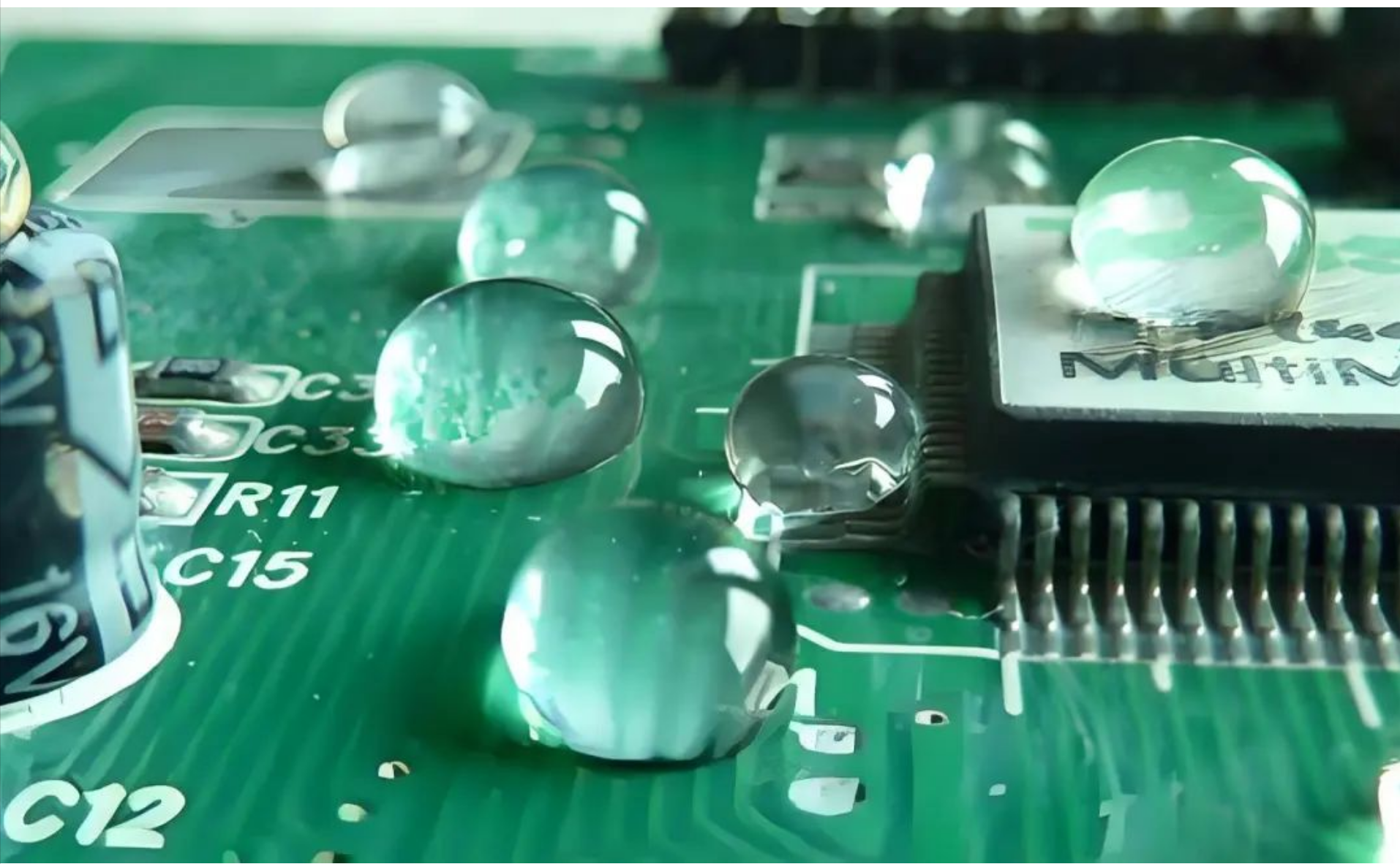 电子电路板三防涂层超疏水效果演示 铱耐特电子电路板三防涂层,超疏水效果演示